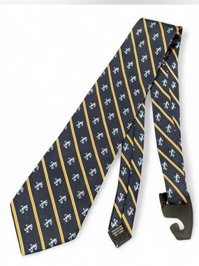 Vintage Disneyland Resort Navy Blue Mickey Mouse 100% Silk Necktie